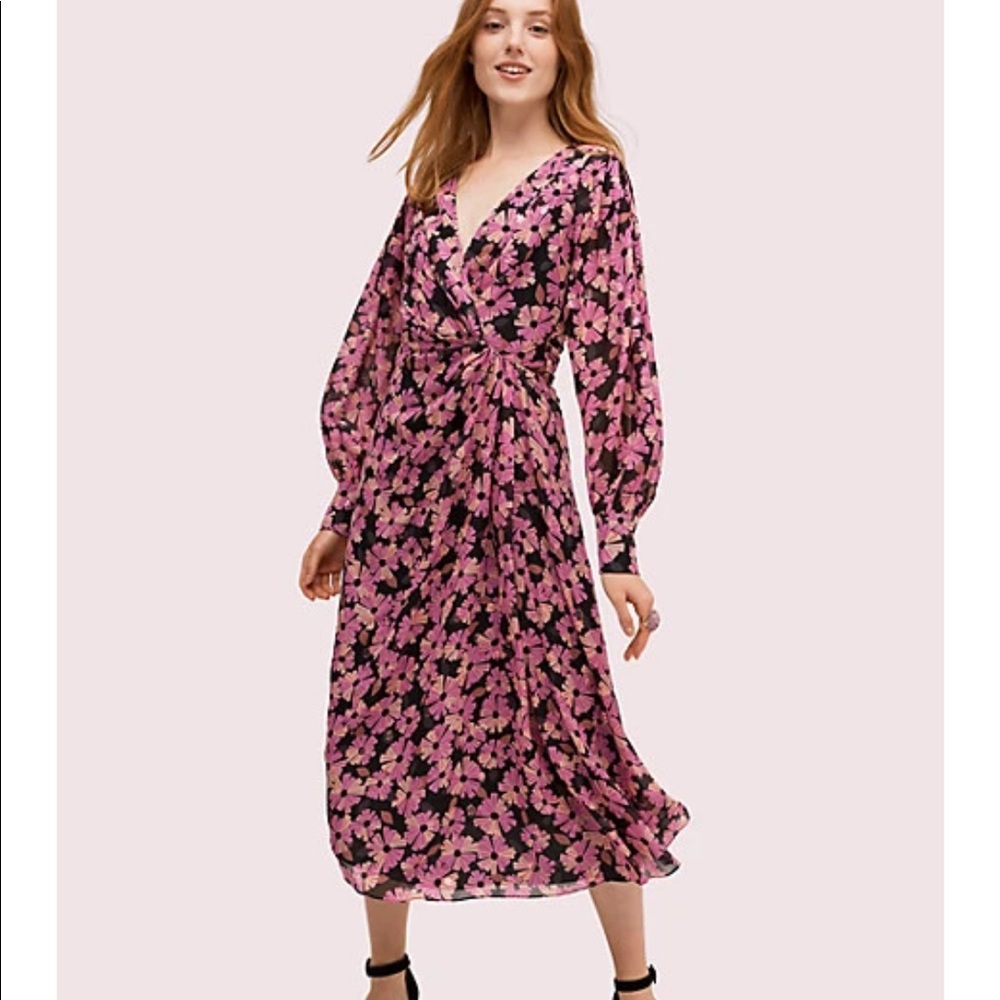 Kate Spade midi dress chiffon floral
